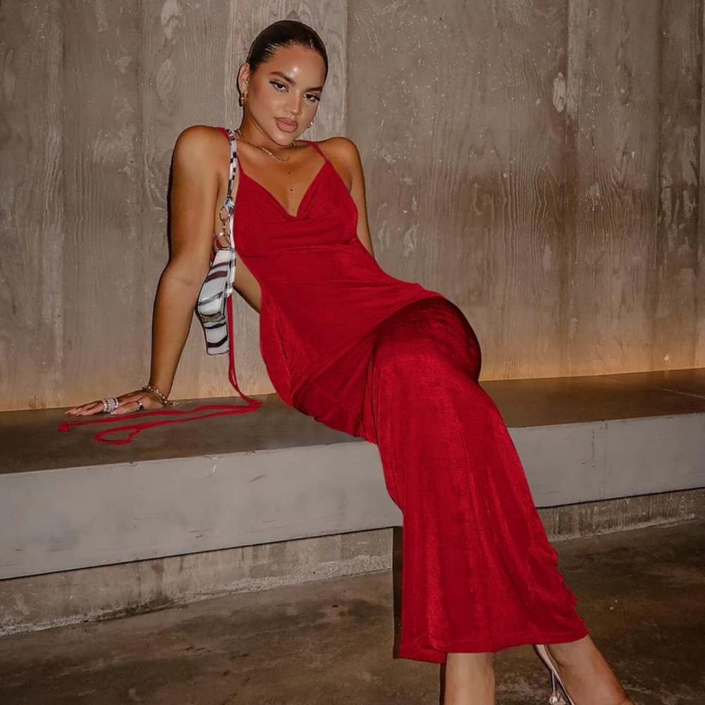 Elegant Red Maxi Dress